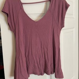 Faded pink/coral top super flattering